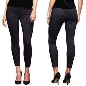 Good American Good Legs Crop Animal Print Jean Size 27 / 4 Black STRETCH!